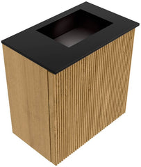 JOYA 40cm toiletmeubel kleur Oak. Wastafel FAYE positie Rechts Zonder kraangat kleur Urban