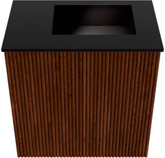 JOYA 40cm toiletmeubel kleur Ruby. Wastafel FAYE positie Rechts Zonder kraangat kleur Urban