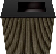 JOYA 40cm toiletmeubel kleur Shadow. Wastafel FAYE positie Rechts Zonder kraangat kleur Urban.