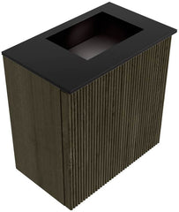 JOYA 40cm toiletmeubel kleur Shadow. Wastafel FAYE positie Rechts Zonder kraangat kleur Urban.