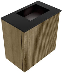 JOYA 40cm toiletmeubel kleur Dusk. Wastafel FAYE positie Rechts 1 kraangat kleur Urban.