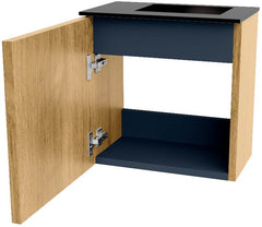 JOYA 40cm toiletmeubel kleur Oak. Wastafel FAYE positie Rechts 1 kraangat kleur Urban