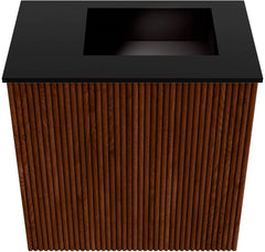 JOYA 40cm toiletmeubel kleur Ruby. Wastafel FAYE positie Rechts 1 kraangat kleur Urban