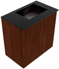 JOYA 40cm toiletmeubel kleur Ruby. Wastafel FAYE positie Rechts 1 kraangat kleur Urban