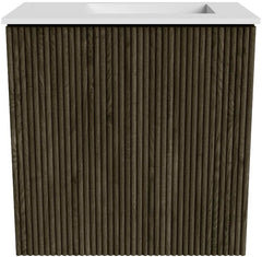 JOYA 40cm toiletmeubel kleur Shadow. Wastafel FAYE positie Rechts 1 kraangat kleur Talc