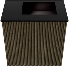 JOYA 40cm toiletmeubel kleur Shadow. Wastafel FAYE positie Rechts 1 kraangat kleur Urban.