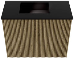 JOYA 50cm toiletmeubel kleur Dusk. Wastafel FAYE positie Links Zonder kraangat kleur Urban.