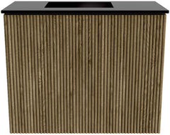 JOYA 50cm toiletmeubel kleur Dusk. Wastafel FAYE positie Links Zonder kraangat kleur Urban.