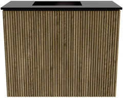 JOYA 50cm toiletmeubel kleur Dusk. Wastafel FAYE positie Links 1 kraangat kleur Urban.