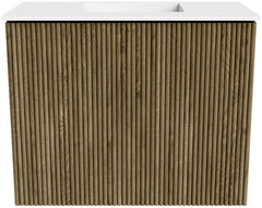 JOYA 50cm toiletmeubel kleur Dusk. Wastafel FAYE positie Midden Zonder kraangat kleur Talc