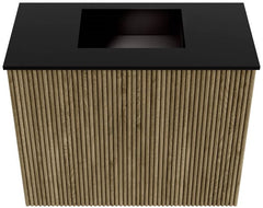 JOYA 50cm toiletmeubel kleur Dusk. Wastafel FAYE positie Midden Zonder kraangat kleur Urban.