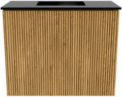 JOYA 50cm toiletmeubel kleur Oak. Wastafel FAYE positie Midden Zonder kraangat kleur Urban.