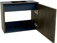 JOYA 50cm toiletmeubel kleur Shadow. Wastafel FAYE positie Midden Zonder kraangat kleur Urban.