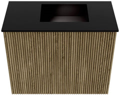 JOYA 50cm toiletmeubel kleur Dusk. Wastafel FAYE positie Rechts Zonder kraangat kleur Urban.