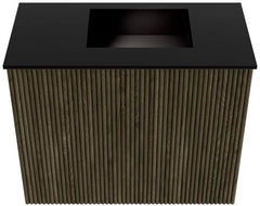 JOYA 50cm toiletmeubel kleur Shadow. Wastafel FAYE positie Rechts Zonder kraangat kleur Urban.