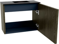 JOYA 50cm toiletmeubel kleur Shadow. Wastafel FAYE positie Rechts Zonder kraangat kleur Urban.