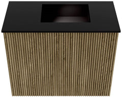 JOYA 50cm toiletmeubel kleur Dusk. Wastafel FAYE positie Rechts 1 kraangat kleur Urban.