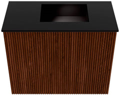 JOYA 50cm toiletmeubel kleur Ruby. Wastafel FAYE positie Rechts 1 kraangat kleur Urban.