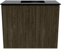 JOYA 50cm toiletmeubel kleur Shadow. Wastafel FAYE positie Rechts 1 kraangat kleur Urban.