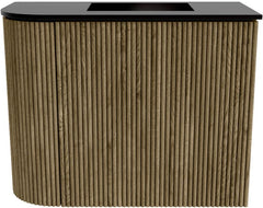 JOYA 51,6cm toiletmeubel ronding links kleur Dusk. Wastafel FAYE positie Rechts 1 kraangat kleur Urban.