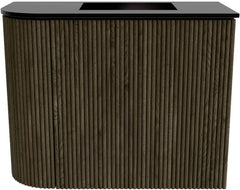 JOYA 51,6cm toiletmeubel ronding links kleur Shadow. Wastafel FAYE positie Rechts 1 kraangat kleur Urban.