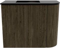 JOYA 51,6cm toiletmeubel ronding rechts kleur Shadow. Wastafel FAYE positie Links Zonder kraangat kleur Urban.