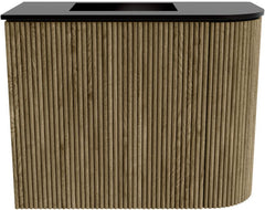 JOYA 51,6cm toiletmeubel ronding rechts kleur Dusk. Wastafel FAYE positie Links 1 kraangat kleur Urban.