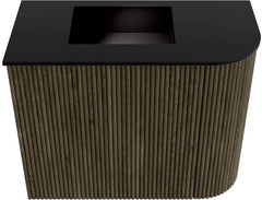 JOYA 51,6cm toiletmeubel ronding rechts kleur Shadow. Wastafel FAYE positie Links 1 kraangat kleur Urban.