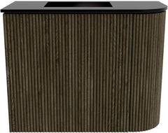 JOYA 51,6cm toiletmeubel ronding rechts kleur Shadow. Wastafel FAYE positie Links 1 kraangat kleur Urban.