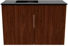 JOYA 60cm toiletmeubel kleur Ruby. Wastafel FAYE positie Links Zonder kraangat kleur Urban.