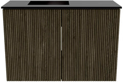 JOYA 60cm toiletmeubel kleur Shadow. Wastafel FAYE positie Links Zonder kraangat kleur Urban.