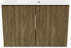 JOYA 60cm toiletmeubel kleur Dusk. Wastafel FAYE positie Links 1 kraangat kleur Talc.