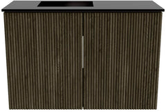 JOYA 60cm toiletmeubel kleur Shadow. Wastafel FAYE positie Links 1 kraangat kleur Urban.