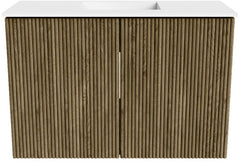 JOYA 60cm toiletmeubel kleur Dusk. Wastafel FAYE positie Midden Zonder kraangat kleur Talc.