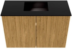 JOYA 60cm toiletmeubel kleur Oak. Wastafel FAYE positie Midden Zonder kraangat kleur Urban.