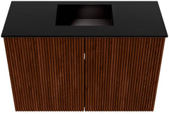 JOYA 60cm toiletmeubel kleur Ruby. Wastafel FAYE positie Midden Zonder kraangat kleur Urban.