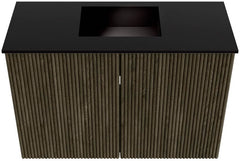 JOYA 60cm toiletmeubel kleur Shadow. Wastafel FAYE positie Midden Zonder kraangat kleur Urban.