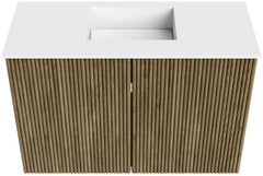 JOYA 60cm toiletmeubel kleur Dusk. Wastafel FAYE positie Midden 1 kraangat kleur Talc.