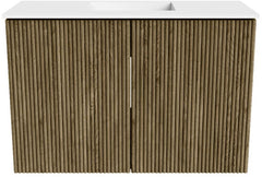 JOYA 60cm toiletmeubel kleur Dusk. Wastafel FAYE positie Midden 1 kraangat kleur Talc.