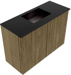 JOYA 60cm toiletmeubel kleur Dusk. Wastafel FAYE positie Midden 1 kraangat kleur Urban.