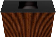 JOYA 60cm toiletmeubel kleur Ruby. Wastafel FAYE positie Midden 1 kraangat kleur Urban.