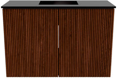 JOYA 60cm toiletmeubel kleur Ruby. Wastafel FAYE positie Midden 1 kraangat kleur Urban.