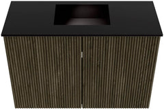 JOYA 60cm toiletmeubel kleur Shadow. Wastafel FAYE positie Midden 1 kraangat kleur Urban.