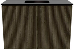 JOYA 60cm toiletmeubel kleur Shadow. Wastafel FAYE positie Midden 1 kraangat kleur Urban.