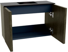 JOYA 60cm toiletmeubel kleur Shadow. Wastafel FAYE positie Midden 1 kraangat kleur Urban.