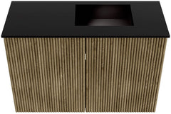 JOYA 60cm toiletmeubel kleur Dusk. Wastafel FAYE positie Rechts Zonder kraangat kleur Urban.