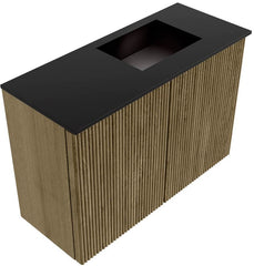 JOYA 60cm toiletmeubel kleur Dusk. Wastafel FAYE positie Rechts Zonder kraangat kleur Urban.