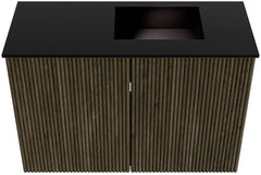 JOYA 60cm toiletmeubel kleur Shadow. Wastafel FAYE positie Rechts Zonder kraangat kleur Urban.