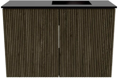 JOYA 60cm toiletmeubel kleur Shadow. Wastafel FAYE positie Rechts Zonder kraangat kleur Urban.