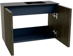 JOYA 60cm toiletmeubel kleur Shadow. Wastafel FAYE positie Rechts Zonder kraangat kleur Urban.